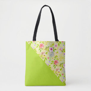 Bolso De Tela La acuarela florece el modelo inconsútil I + sus