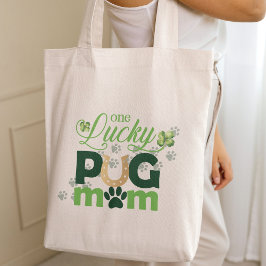 Bolso De Tela La afortunada madre Pug St. Patrick's Day Photo es