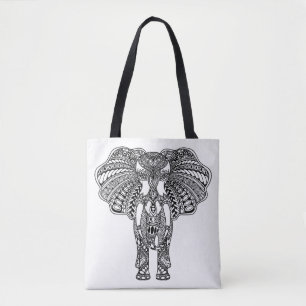 Bolso De Tela La alheña Mehndi adornó el elefante indio 2