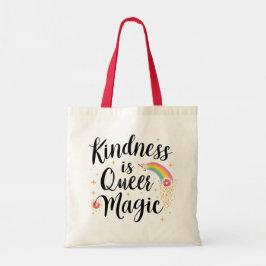 Bolso De Tela La amabilidad es magia queer arcoíris cita LGBTQ+