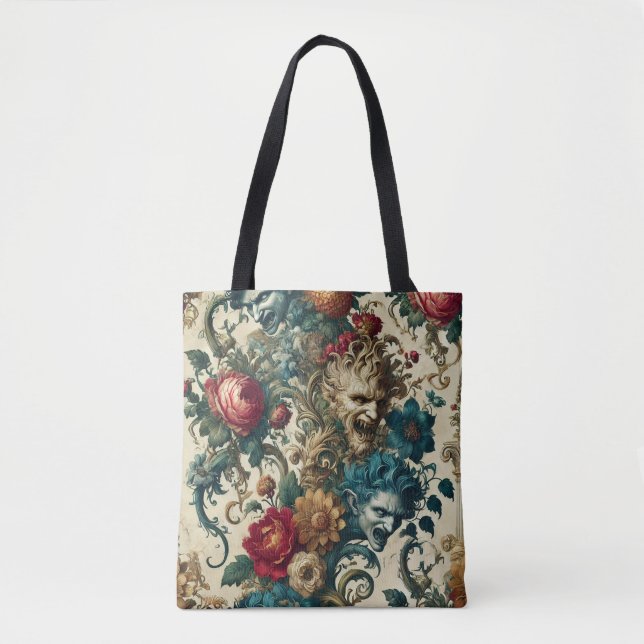 Bolso De Tela La Anarquía Arcana - Disturbios florales góticos (Anverso)