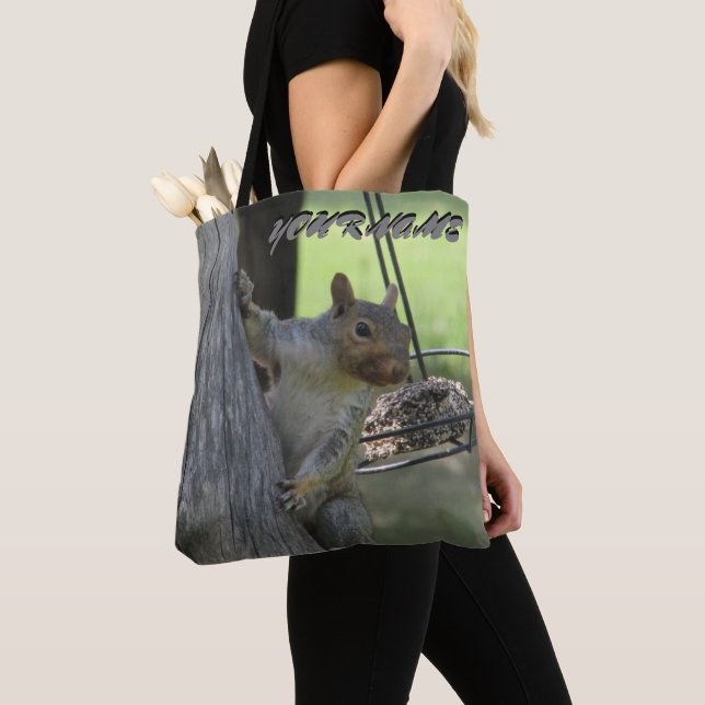 Bolso De Tela La ardilla hambrienta y tu nombre (Detalle)