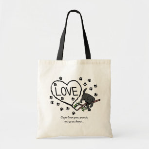 Bolso De Tela La arena negra de Labrador pone letras al dibujo