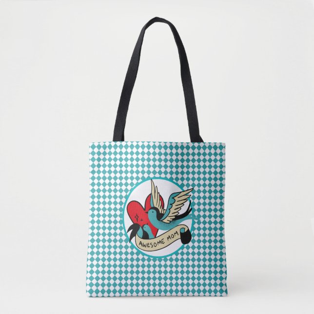 Bolso De Tela La asombrosa mamá Tattoo y Harlequin (Anverso)