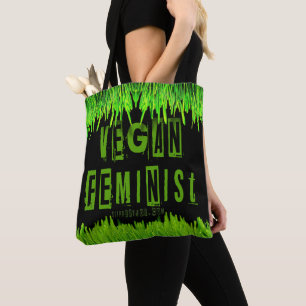 Bolso De Tela La atención vegana feminista de SlipperyJoe llama
