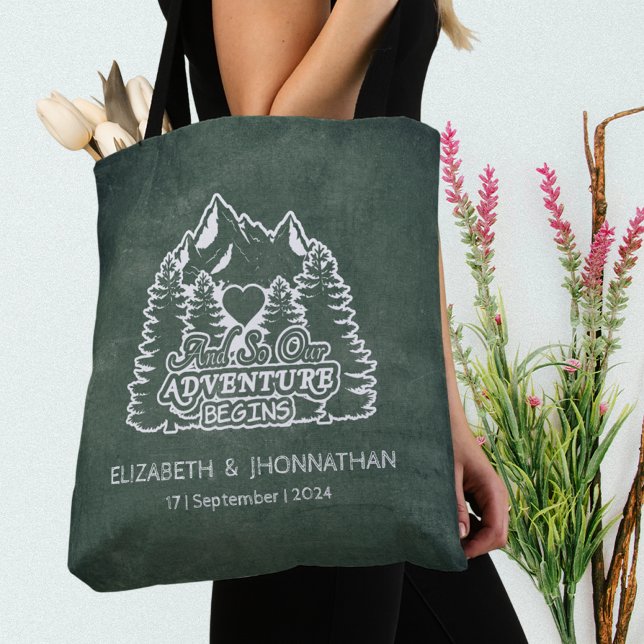 Bolso De Tela La aventura de las montañas comienza el viaje verd (Subido por el creador)
