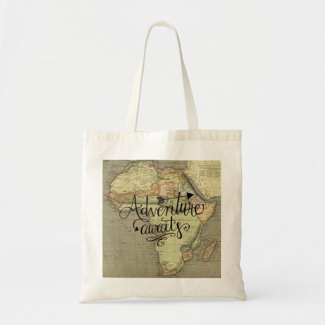 Bolso De Tela La aventura espera el mapa del viejo mundo (Frente)