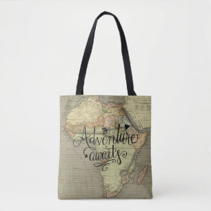 Bolso De Tela La aventura espera el mapa del viejo mundo