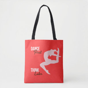 Bolso De Tela La bailarina Silhouette y la cita en fondo de verm