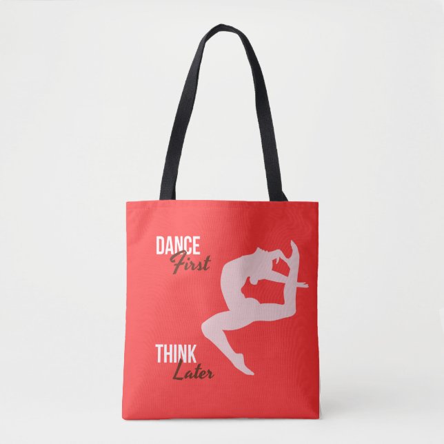 Bolso De Tela La bailarina Silhouette y la cita en fondo de verm (Anverso)