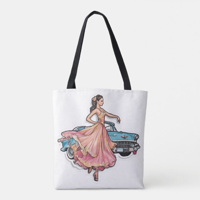 Bolso De Tela la bailarina y su coche (Reverso)