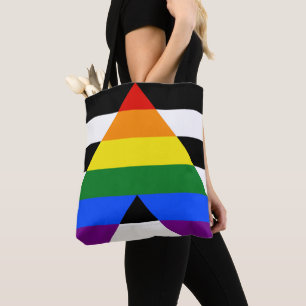 Bolso De Tela La bandera de aliado heterosexual de SlipperyJoe l