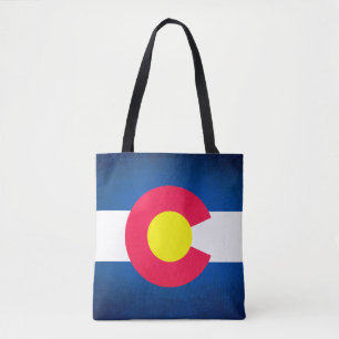 Bolso De Tela La bandera de Colorado se desvanece por todo el to