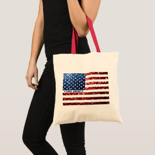Bolso De Tela La bandera de los Estados Unidos azul rojo chispa 