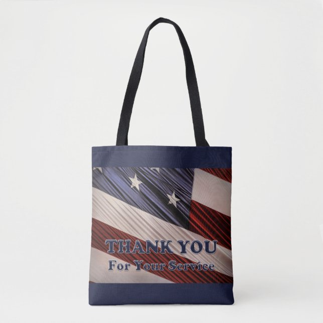 Bolso De Tela La bandera patriótica de los veteranos militares d (Anverso)