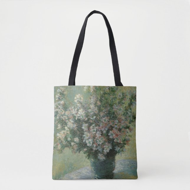 Bolso De Tela La barrera de flores de Claude Monet (Anverso)