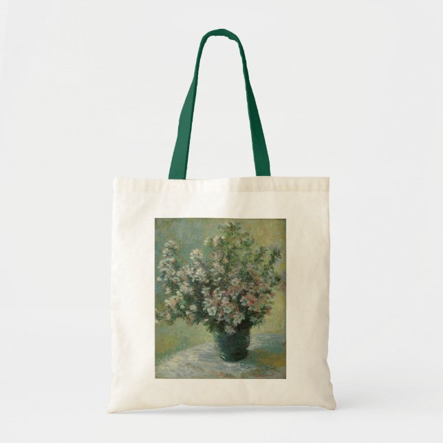 Bolso De Tela La barrera de flores de Claude Monet (Frente)