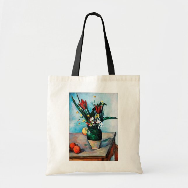 Bolso De Tela La base de los tulipanes, Paul Cezanne (Frente)