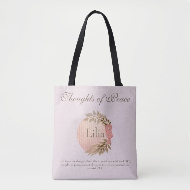 Bolso De Tela La bella Biblia Verse sobre la Paz (Anverso)