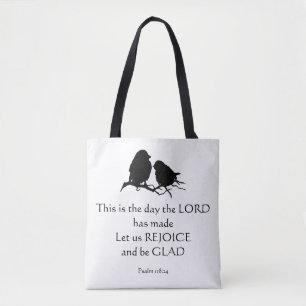 Bolso De Tela La Biblia inspiradora versus el salmo 118:24 Aves