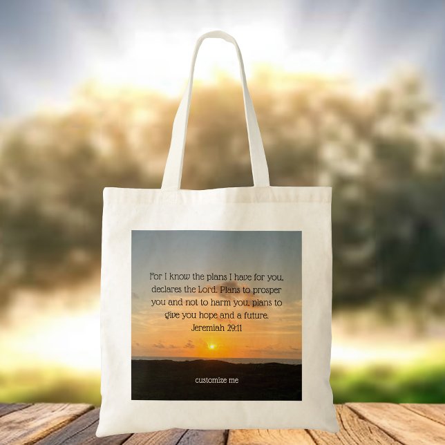 Bolso De Tela La Biblia inspiradora versus Jeremiah 29:11 Atarde (Subido por el creador)