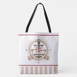 Bolso De Tela La brújula náutica y el ancla