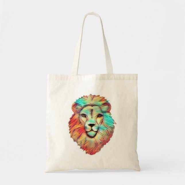 Bolso De Tela La cabeza del león vibrante Tote Bag (Frente)