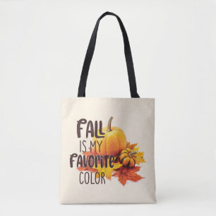Bolso De Tela La caída es mi color favorito - Calabazas y hojas