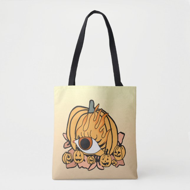 Bolso De Tela La Calabaza Retro Flamaba El Ojo (Anverso)