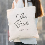 Bolso De Tela La caligrafía de la novia Boda<br><div class="desc">La Boda de novias Calligraphy Tote Bag incluye diversión y caligrafía de bonito,  junto con el nuevo apellido de la novia.</div>