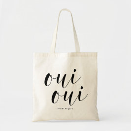 Bolso De Tela La caligrafía moderna y negra de Oui Oui personali