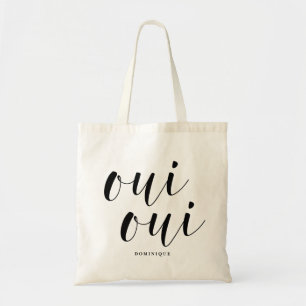Bolso De Tela La caligrafía moderna y negra de Oui Oui personali