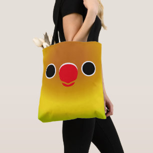 Bolso De Tela La cara de un inseparable enmascarado verde pastel