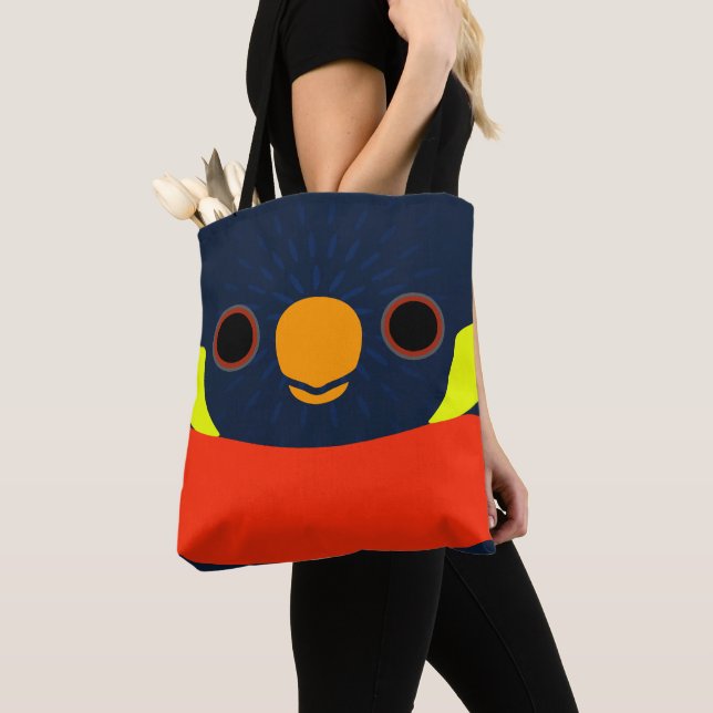 Bolso De Tela La cara de un Loricueto de Mitchell (Detalle)