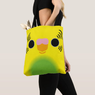 Bolso De Tela La cara de un periquito pío recesivo
