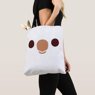Bolso De Tela La cara de una cotorra monje albina