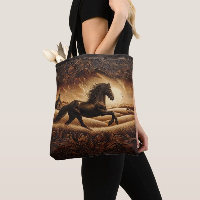 Bolso De Tela La carrera de atardecer del Black Stallion (Detalle)
