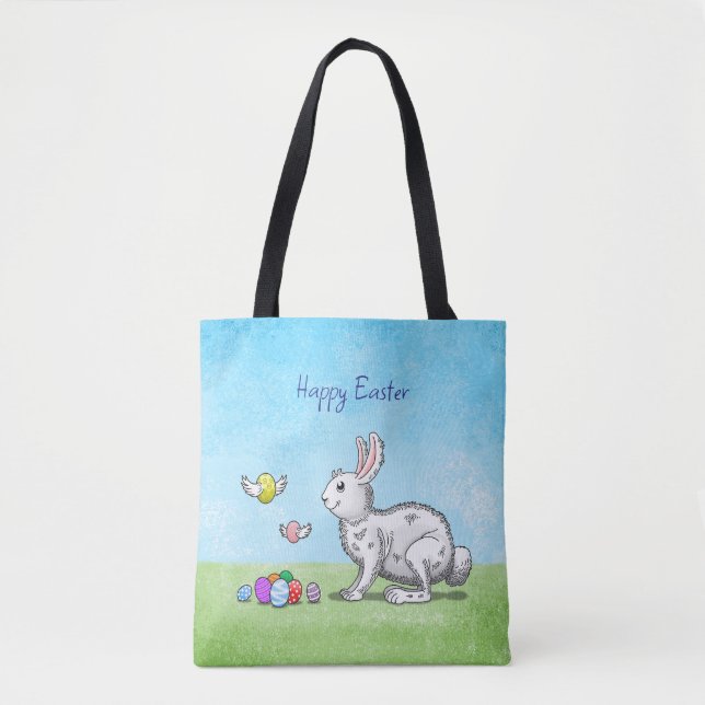 Bolso De Tela La caza de huevos de Easter Bunny (Anverso)