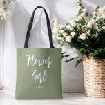 Bolso De Tela La chica de flor Sage Green Boda Tote Bag<br><div class="desc">Bolsa de té verde para Boda,  fiesta nupcial,  ducha de novia,  fiesta de soltera. Vea más productos con este diseño en la colección de abajo.</div>