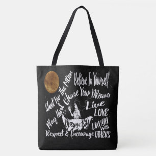 Bolso De Tela La cita de motivación inspiradora protagoniza @