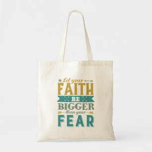 Bolso De Tela La cita inspiradora dejó la fe ser más grande qu