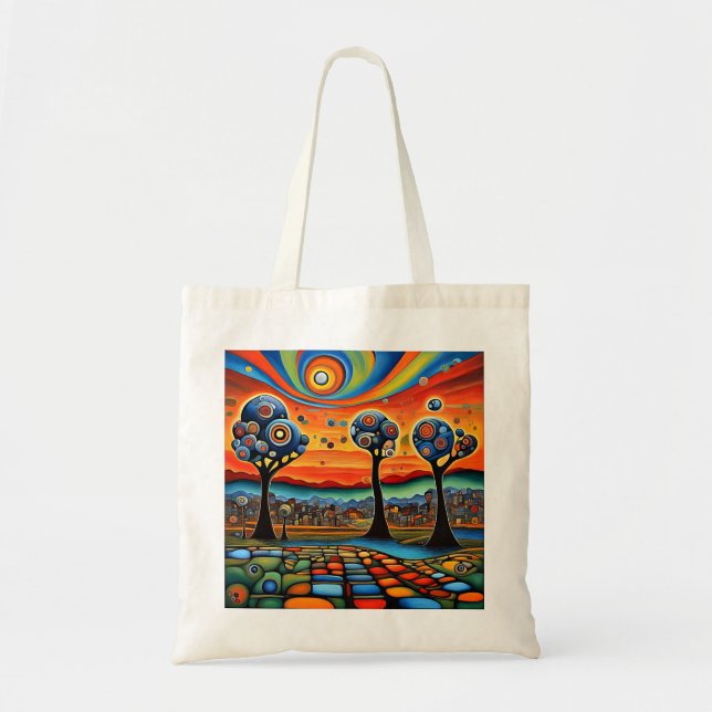 Bolso De Tela La Ciudad Lejana (Frente)