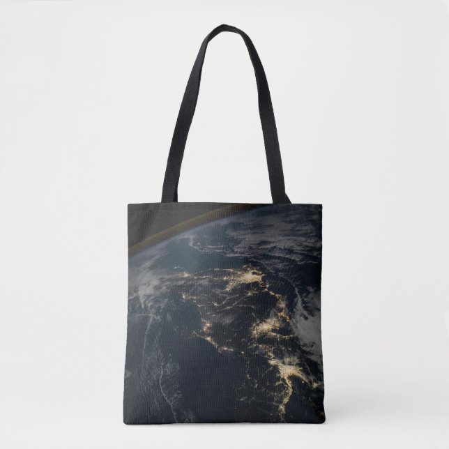 Bolso De Tela La Ciudad Se Ilumina Por La Noche En Japón. (Anverso)