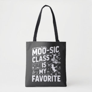 Bolso De Tela La Clase Moo-sic es mi escuela favorita de Moo Cow