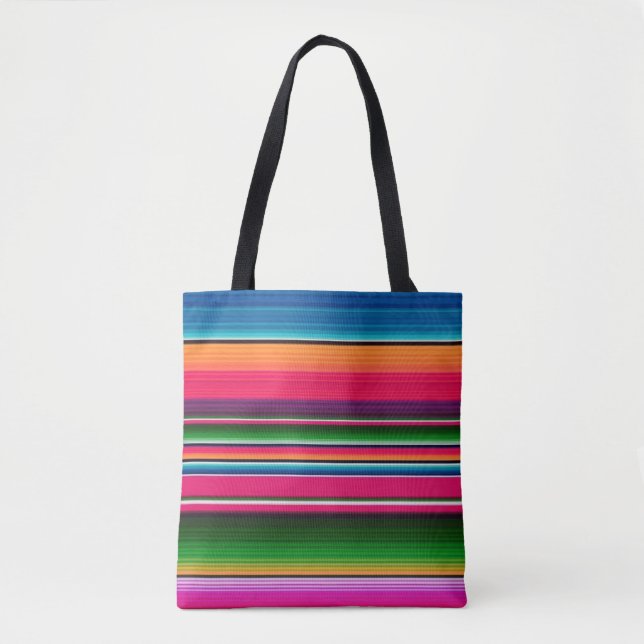Bolso De Tela La colorida manta mexicana arcoíris (Anverso)