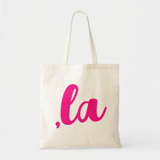 Bolso De Tela ,la coma Kamala pronuncia texto rosa caliente (Frente)