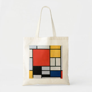 Bolso De Tela La composición de Mondrian rojo, amarillo, azul, n