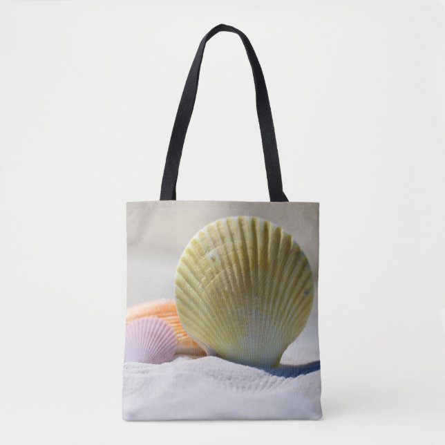 Bolso De Tela La concha marina en el diseño de la playa costera (Anverso)