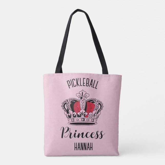 Bolso De Tela La corona Princesa de Pickleball Rosa (Reverso)