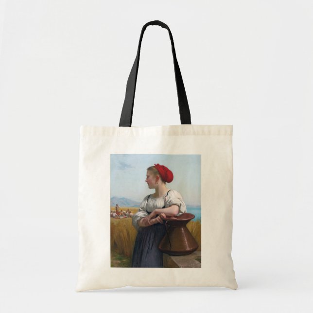 Bolso De Tela La cosecha, Bouguereau (Frente)